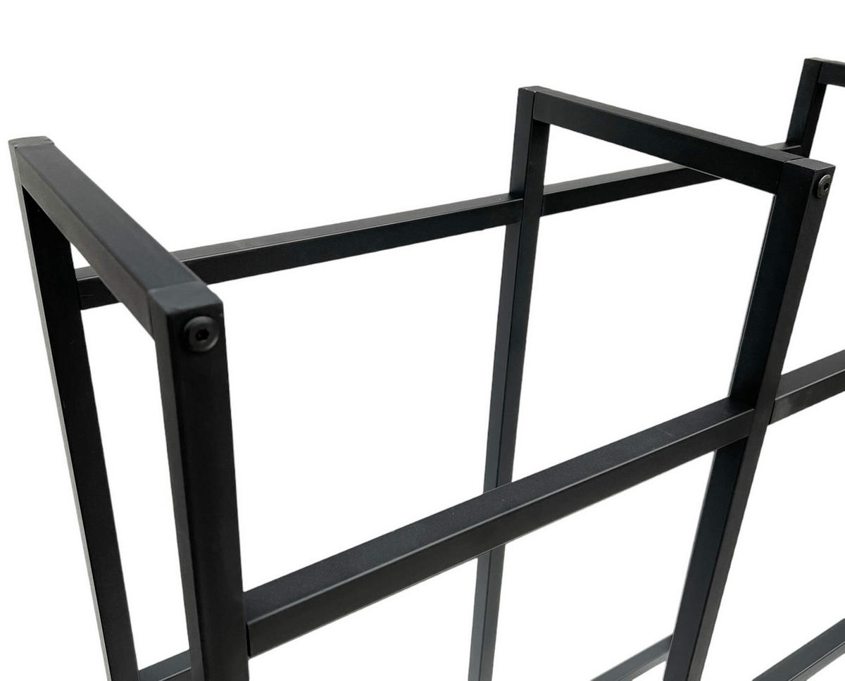 GETRÄNKEKISTENREGAL 6 Kisten Schwarz Metall Stehend 91 cm - Schwarz, Metall (91/116/31cm) - DanDiBo