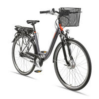 E-BIKE Cityrad Multitalent RC657 28 Zoll Elektrofahrrad 536,5 Wh Frontmotor 7-Gang-Kettenschaltung - Anthrazit, Metall (110cm) - Telefunken