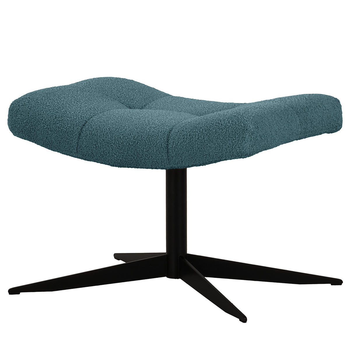 POLSTERHOCKER - Blau/Schwarz, Textil/Metall (67/47/50cm) - home24