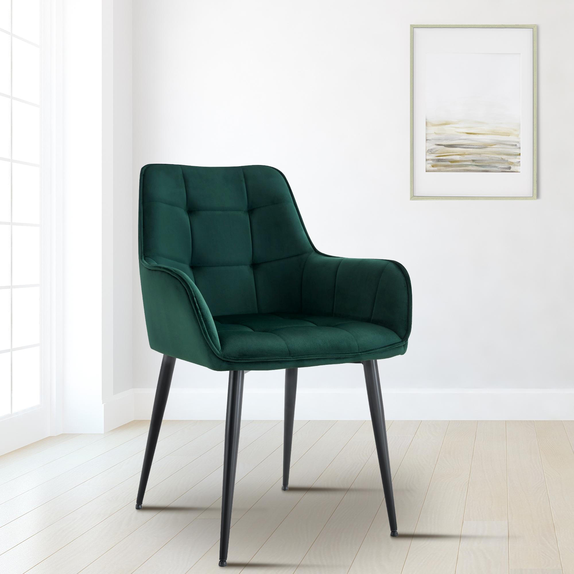 ESSZIMMERSTUHL Kunststoff dunkelgrün - Dunkelgrün/Schwarz, Kunststoff/Textil (58/86/62cm) - CLP