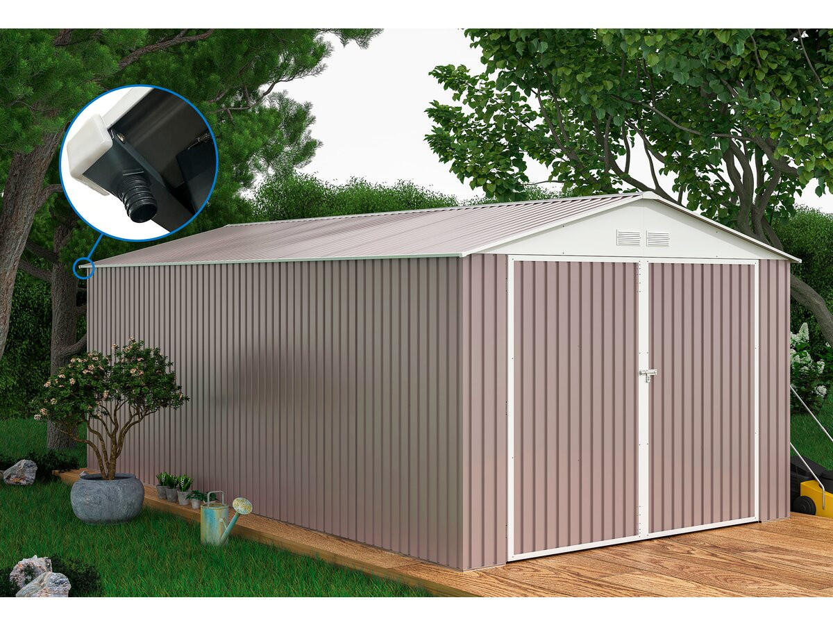 METALL-GARAGE PVC nevada - Hellgrau, Metall (70/310/470cm) - Habitat Garten
