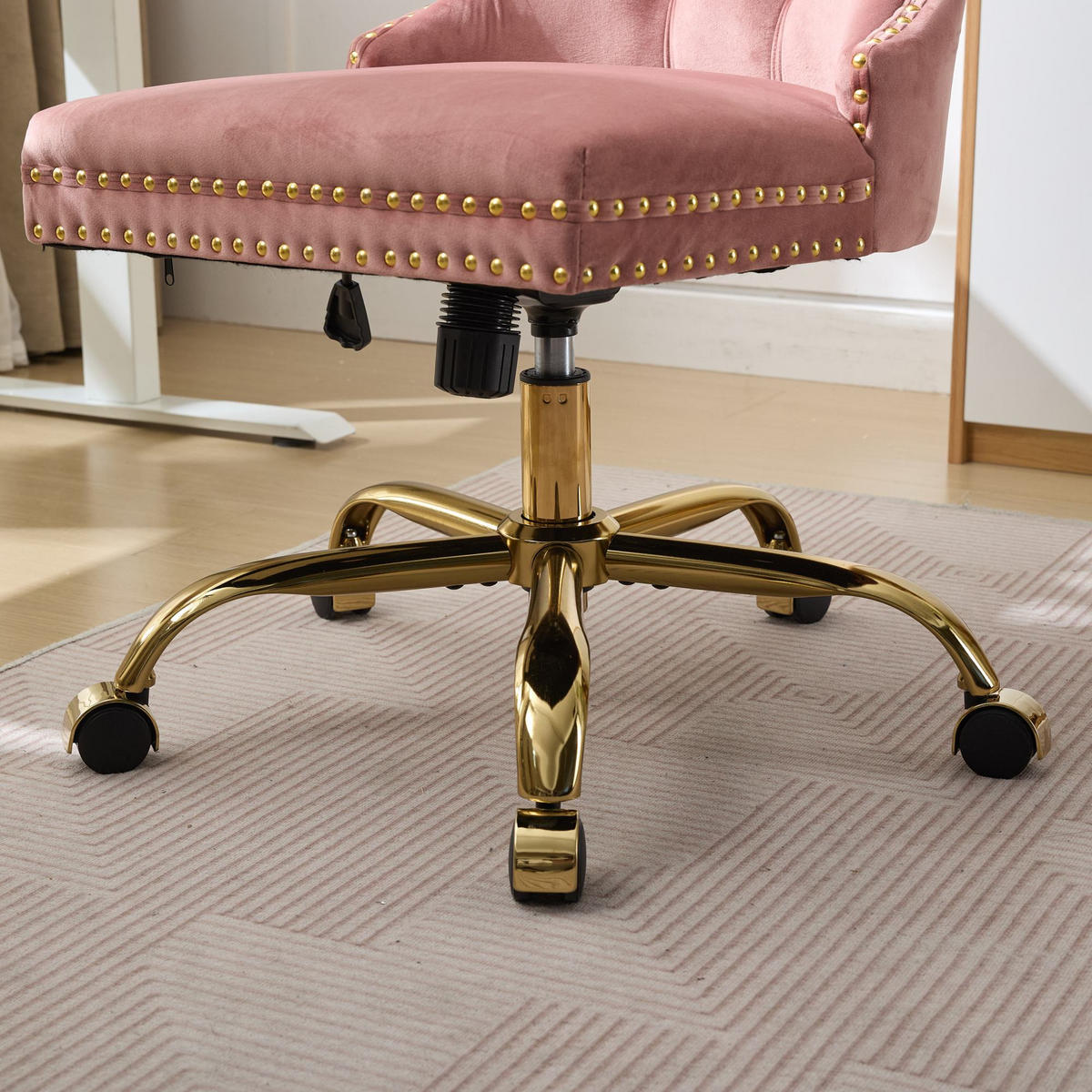 BÜRUSTUHL Rosa Höhenverstellbar - Pink, Metall (63/98/50cm) - PANGIVO