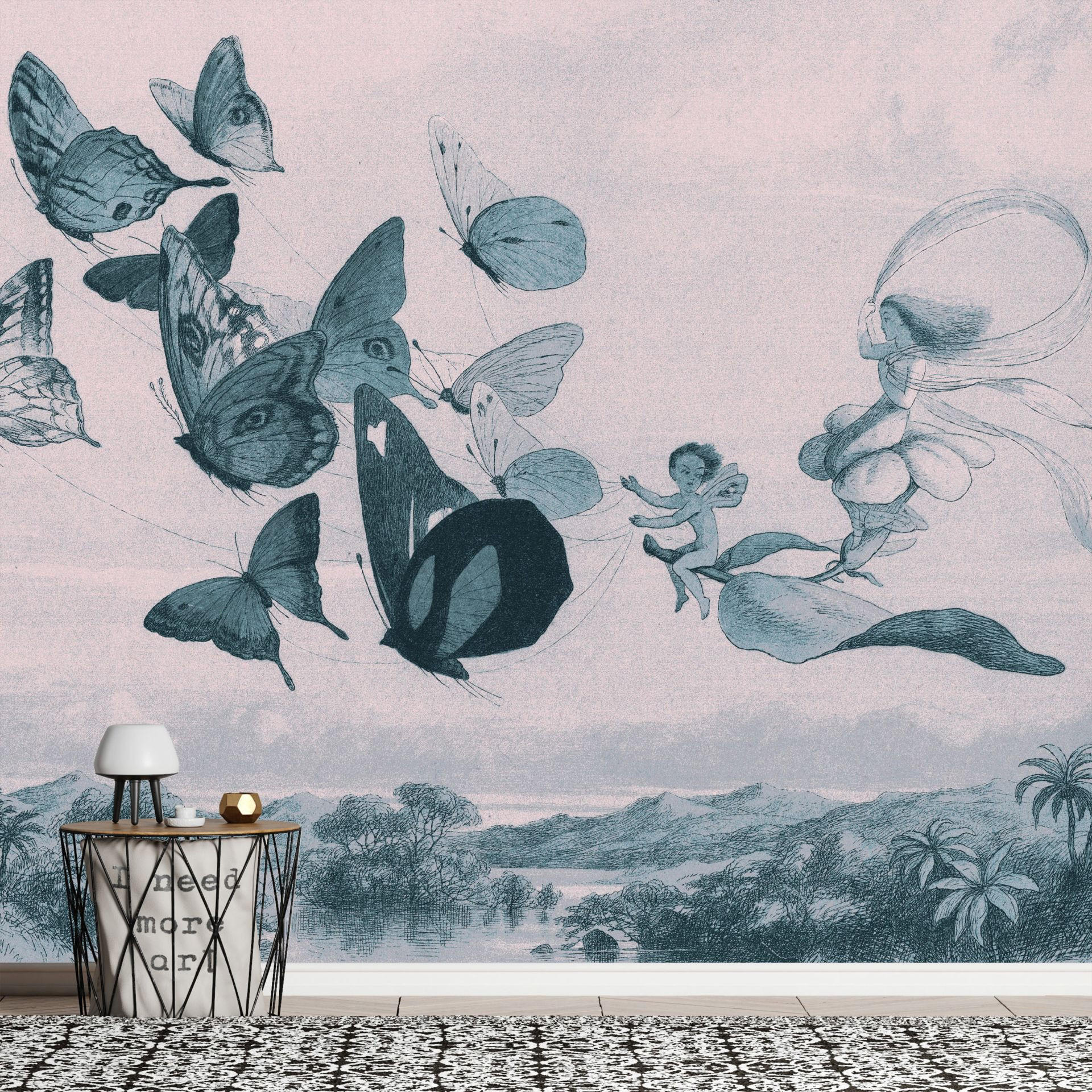 SELBSTKLEBENDE FOTOTAPETE 147/105 cm - Pink/Grau, Kunststoff/Textil (147/1cm) - KUNSTLOFT