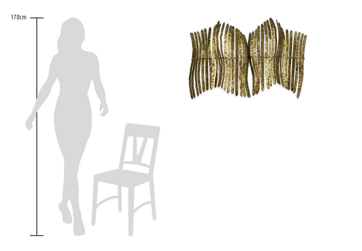 WANDDEKO Gold 88/63 cm - Goldfarben, Metall (4.5/63/16cm) - KUNSTLOFT