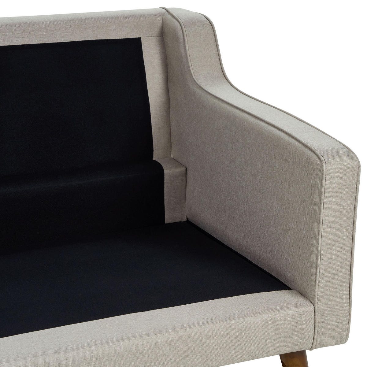 3-SITZER-SOFA Beige Lokka - Beige/Dunkelbraun, Textil (204/85/83cm) - Beliani