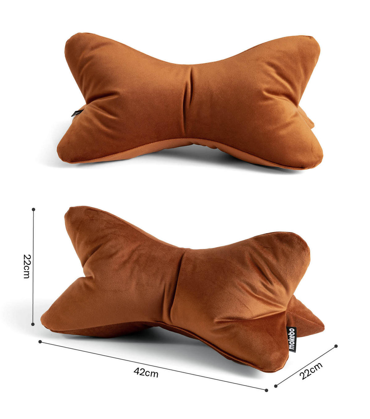 NACKENKISSEN Leseknochen Nook - Orange, Textil (42/22cm) - Mokebo
