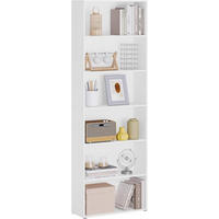 REGALE Bücherregal mit 6 verstellbaren Ebenen, Weiß - Weiß, Holzwerkstoff (60/180/23.5cm) - Woltu
