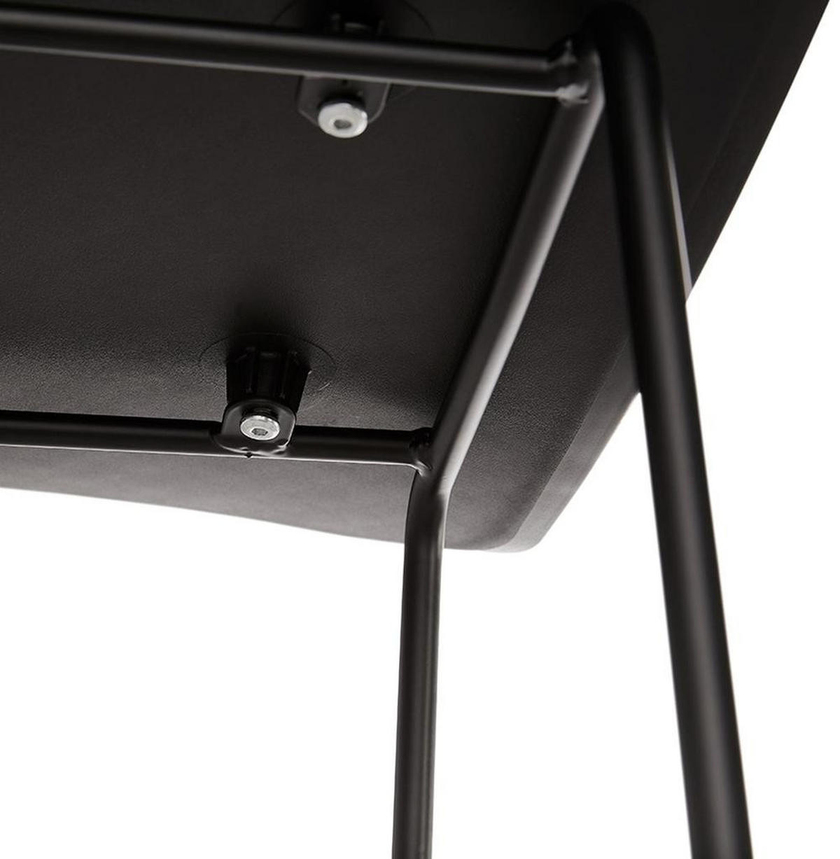 SITZHOCKER Kunststoff Metallgestell Sitzhöhe 66cm Industriedesign JORALI MINI, Schwarz 48x53x85 cm - Schwarz, Kunststoff/Metall (48/85/53cm) - KADIMA DESIGN