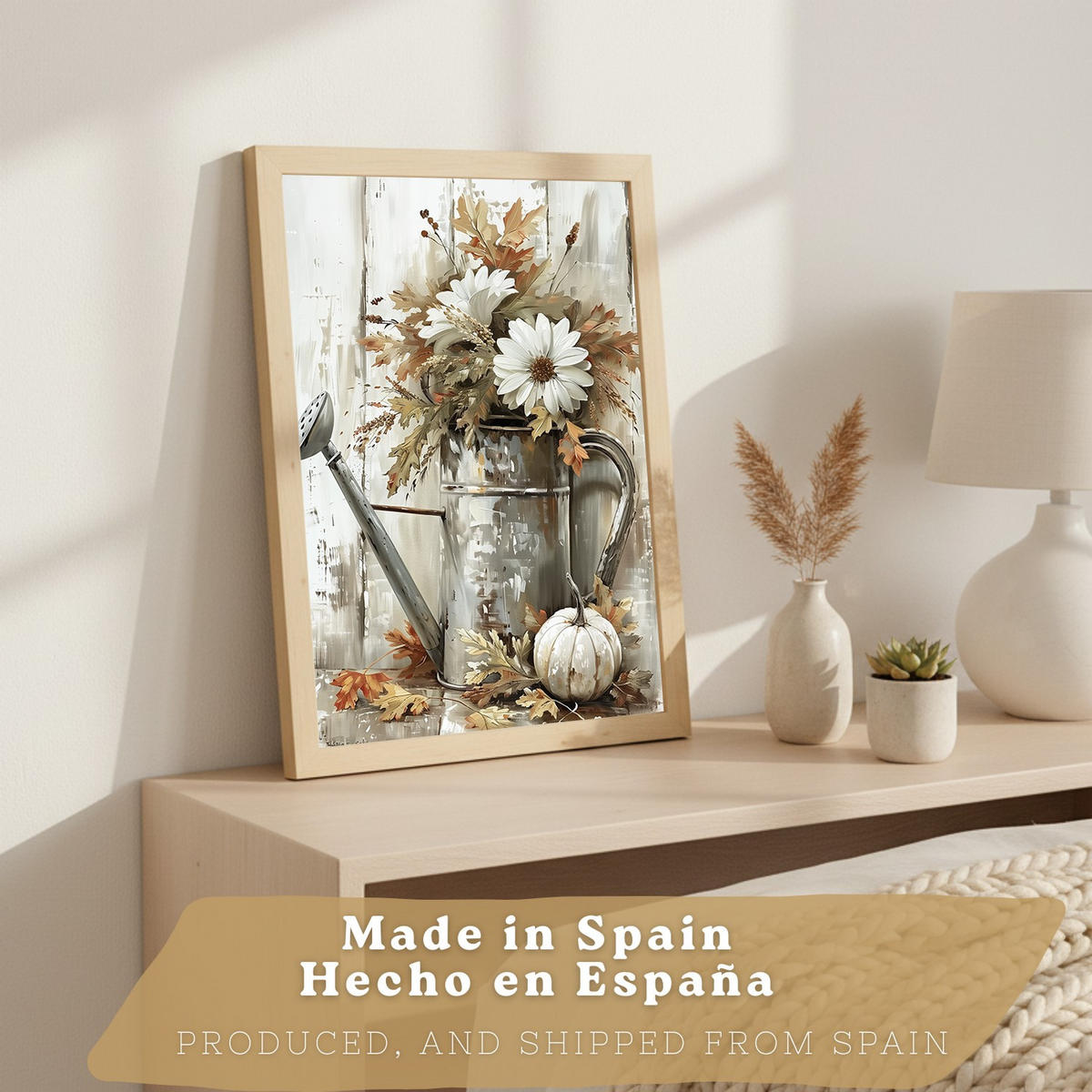 PLAKAT Sada 3 Květiny A4 Lehký dřevěný rám - béžová, papír (29.7/1/21cm) - Nacnic