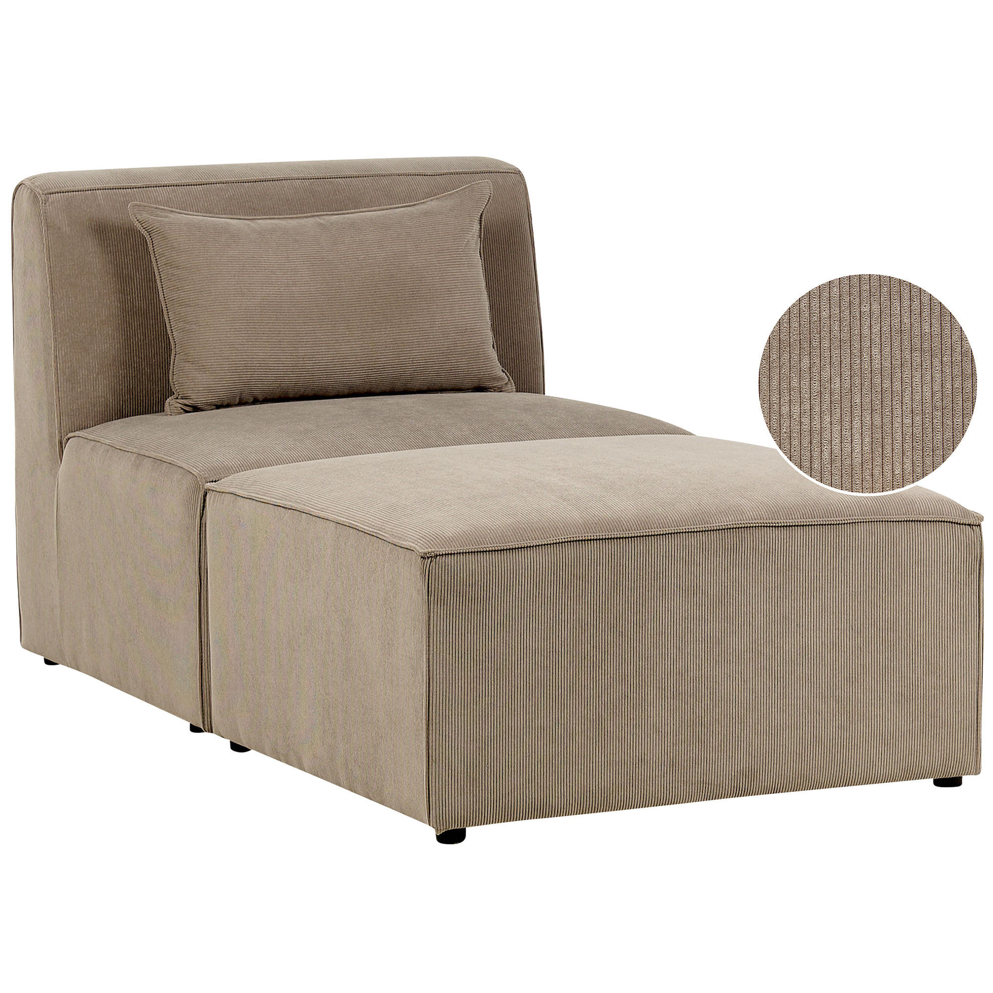 CHAISELOUNGE Cord taupe Lemvig - Ecru, Textil (83/41/166cm) - Beliani