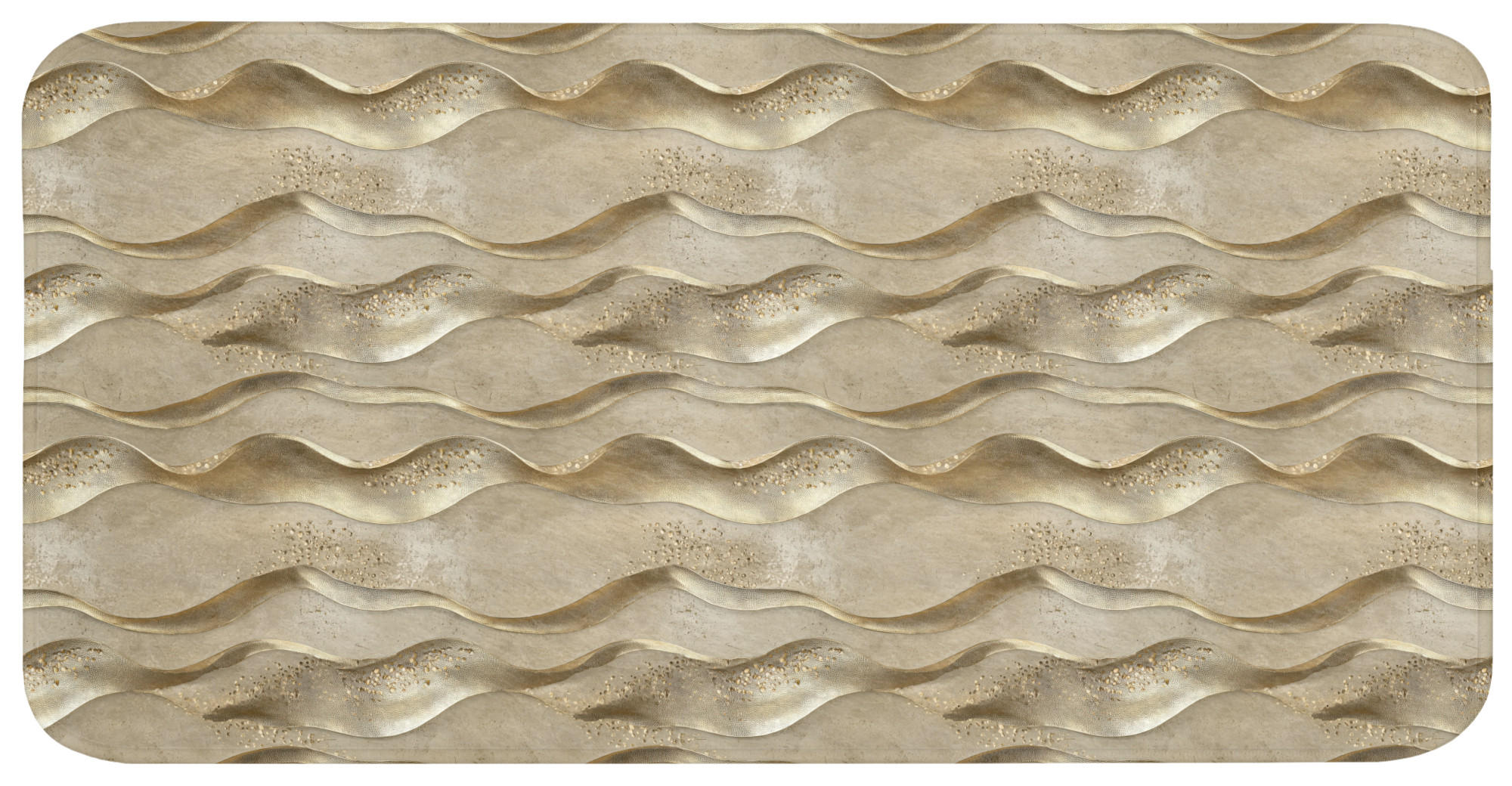 BADEMATTE Wellen - Muster - Gold 120x60 cm - Messingfarben, Kunststoff/Textil (120/60cm)
