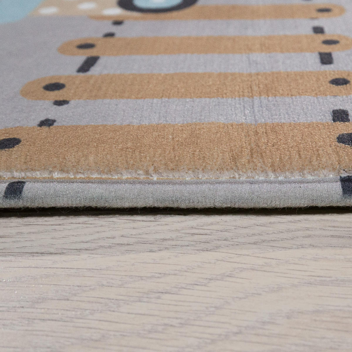 KINDERTEPPICH Waschbar, mit Straße-Motiv, Grau, 155 x 230 cm - Grau, Textil (155/230cm) - KADIMA DESIGN