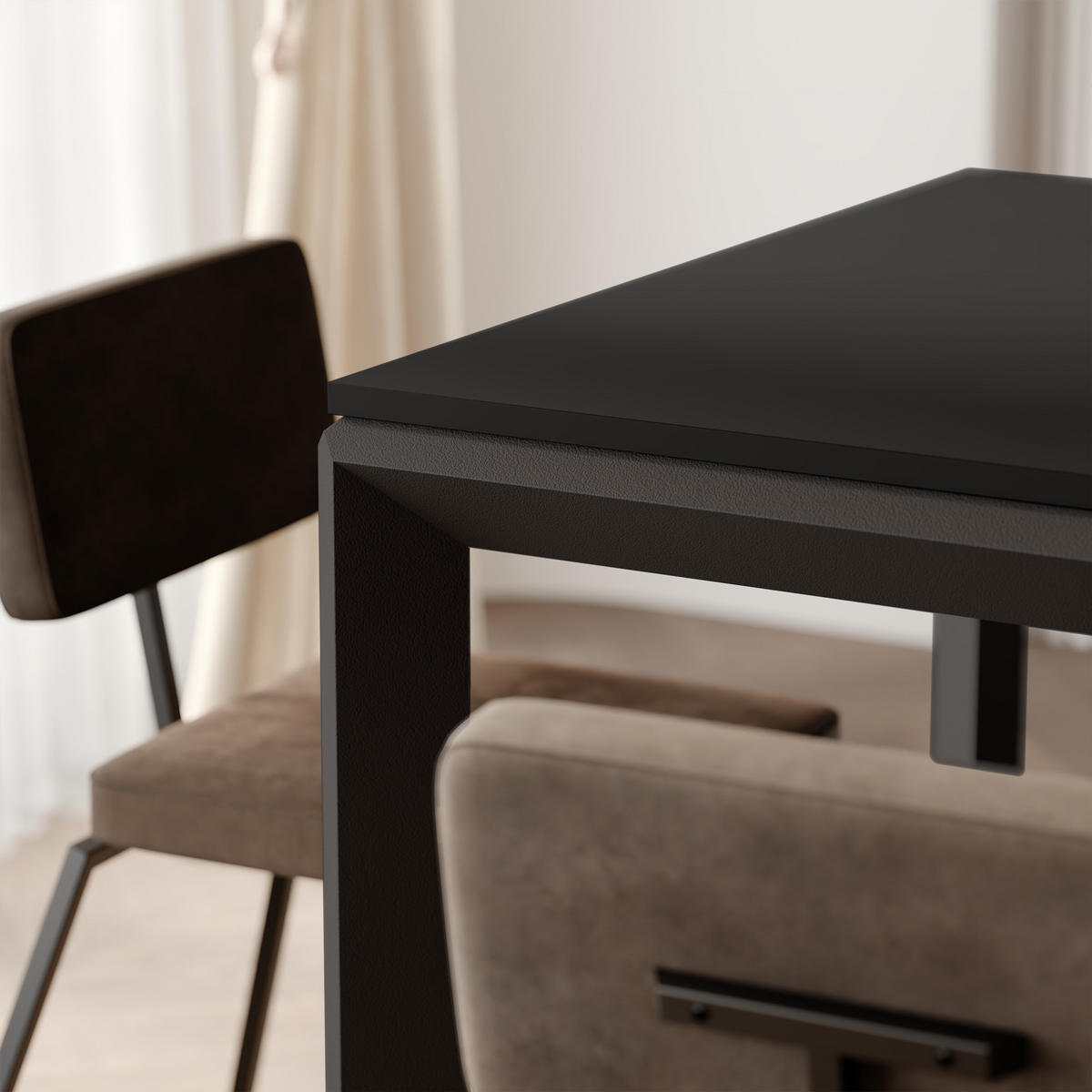 AUSZIEHTISCH FARO 160-250/90/76 cm, Schwarz / Schwarz - Schwarz, Holzwerkstoff/Metall (90/160/76cm) - Idohome