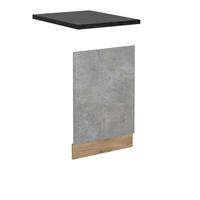 GESCHIRRSPÜLBLENDE R-Line Beton 45 cm , AP Anthrazit - Honigeiche/Schieferfarben, Holzwerkstoff (45/57.2/1.6cm) - Vicco