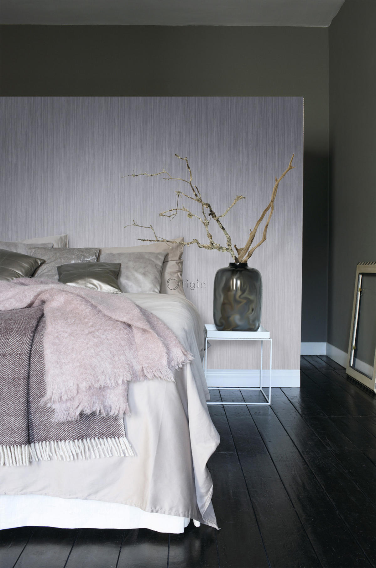 TAPETE feine Streifen 53 cm x 10.05 m - Grau, Papier (53/1000cm) - Origin Wallcoverings