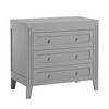 KOMMODE mit 3 Schubladen und Zierleisten L100 x H92cm - Milenne - Grau, Holzwerkstoff (55/91.8/100.2cm) - Calicosy