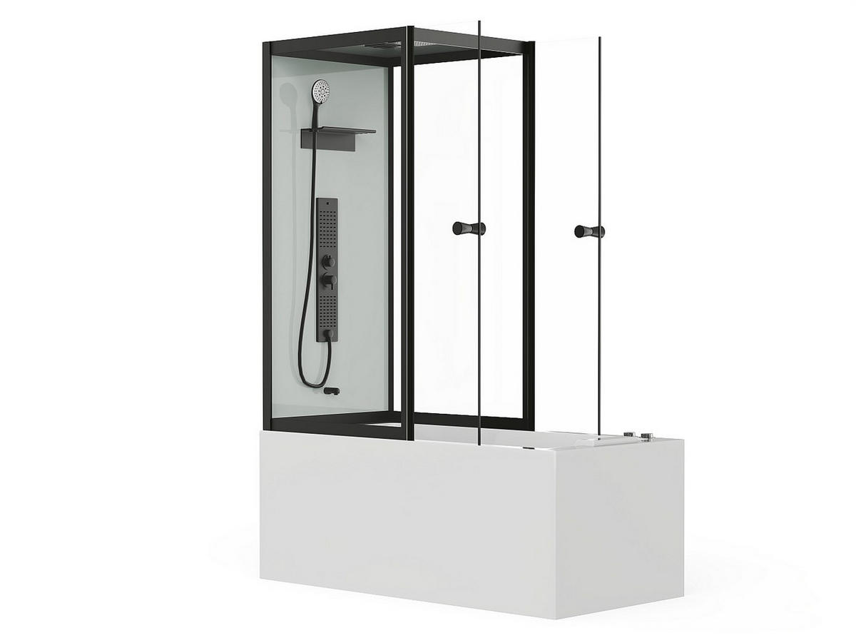 DUSCHBADEWANNE - 1 Person - metall - schwarz, weiß Daria - Schwarz/Weiß, Metall (150/215/75cm) - Vente-Unique