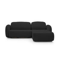ECKSOFA OLIO L-Form Schlaffunktion mit Bettkasten, lose Rückenkissen, freistehend, RECHTS 248x174 cm Graphite-coloured - Graphitfarben, Holz/Textil (248/174cm) - DomoHome