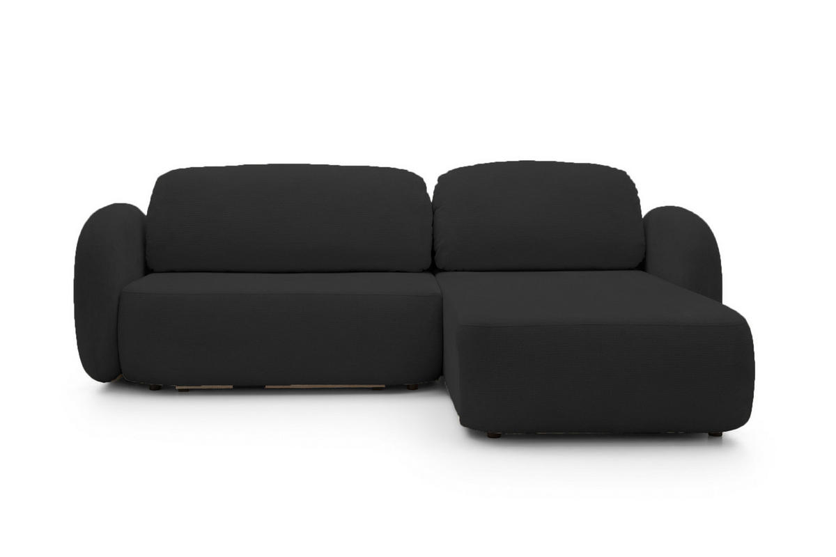 ECKSOFA OLIO L-Form Schlaffunktion mit Bettkasten, lose Rückenkissen, freistehend, RECHTS 248x174 cm Graphite-coloured - Graphitfarben, Holz/Textil (248/174cm) - DomoHome