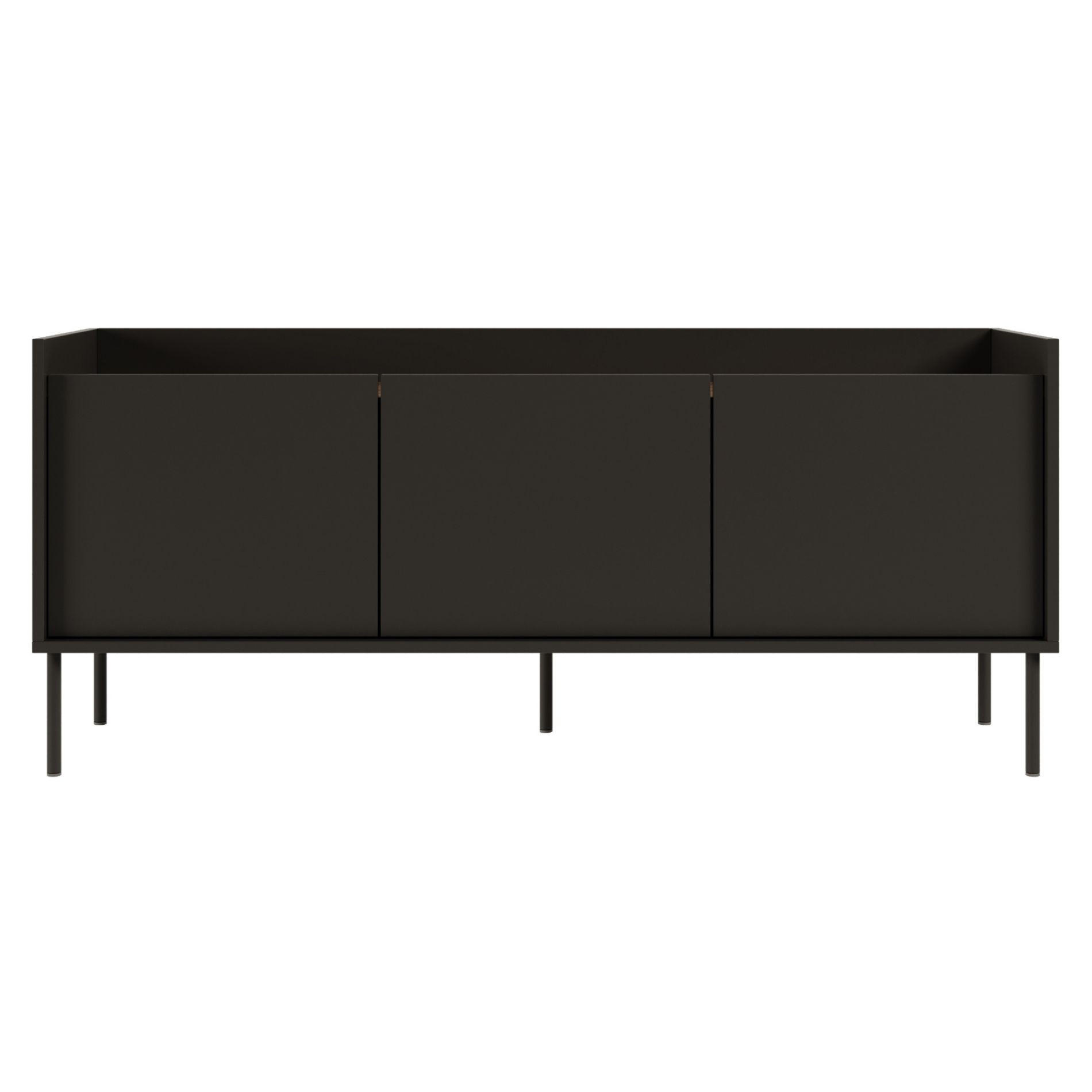 TV-SCHRANK Tovi Schwarz / Holzoptik Nussbaum 140 cm - Schwarz, Holzwerkstoff/Metall (139.8/58.5/36.4cm) - Selsey
