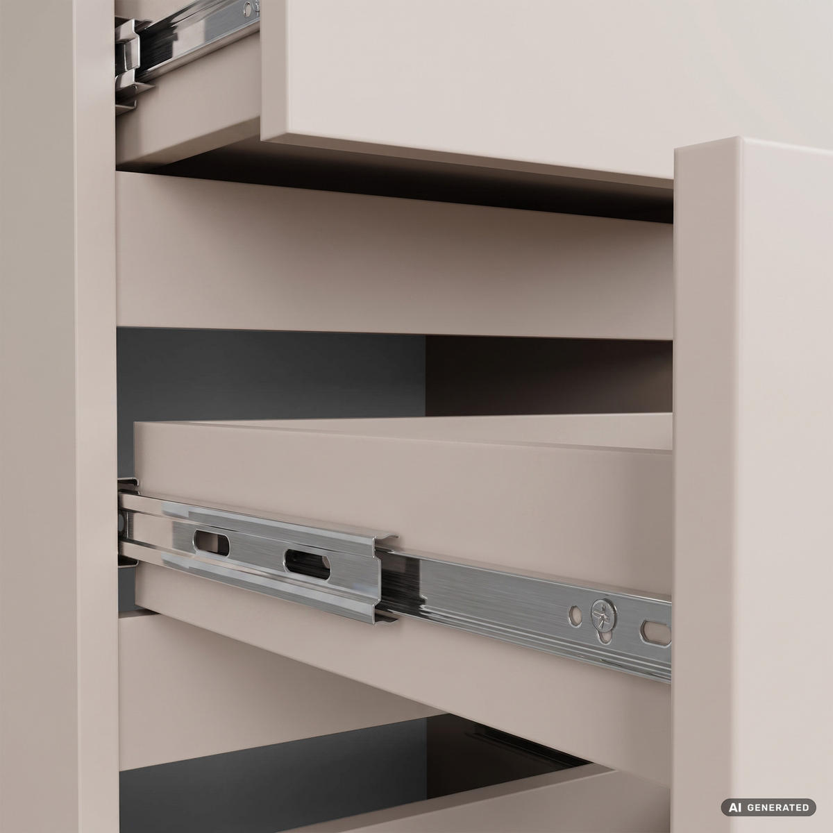 NACHTTISCH CL3 Kaschmir 40 cm 3 Schubladen Front Kaschmir B40xH57xT35 cm - Beige, Holzwerkstoff (40/57/35cm) - Akord