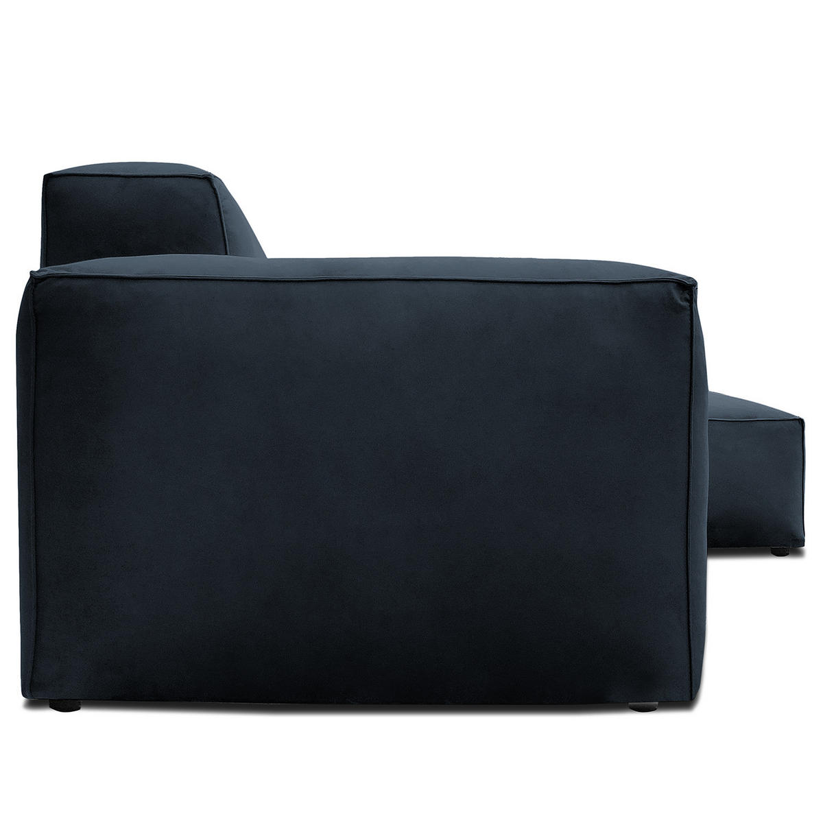 ECKSOFA mit Longchair - Schwarz/Dunkelblau, Kunststoff/Textil (345/170cm) - home24