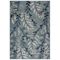 OUTDOOR-TEPPICH Tropisches-Blattmuster, schnelltrocknend, aqua LAGAN ERIC, Türkis 120x170 cm - Türkis, Textil (120/170cm) - KADIMA DESIGN