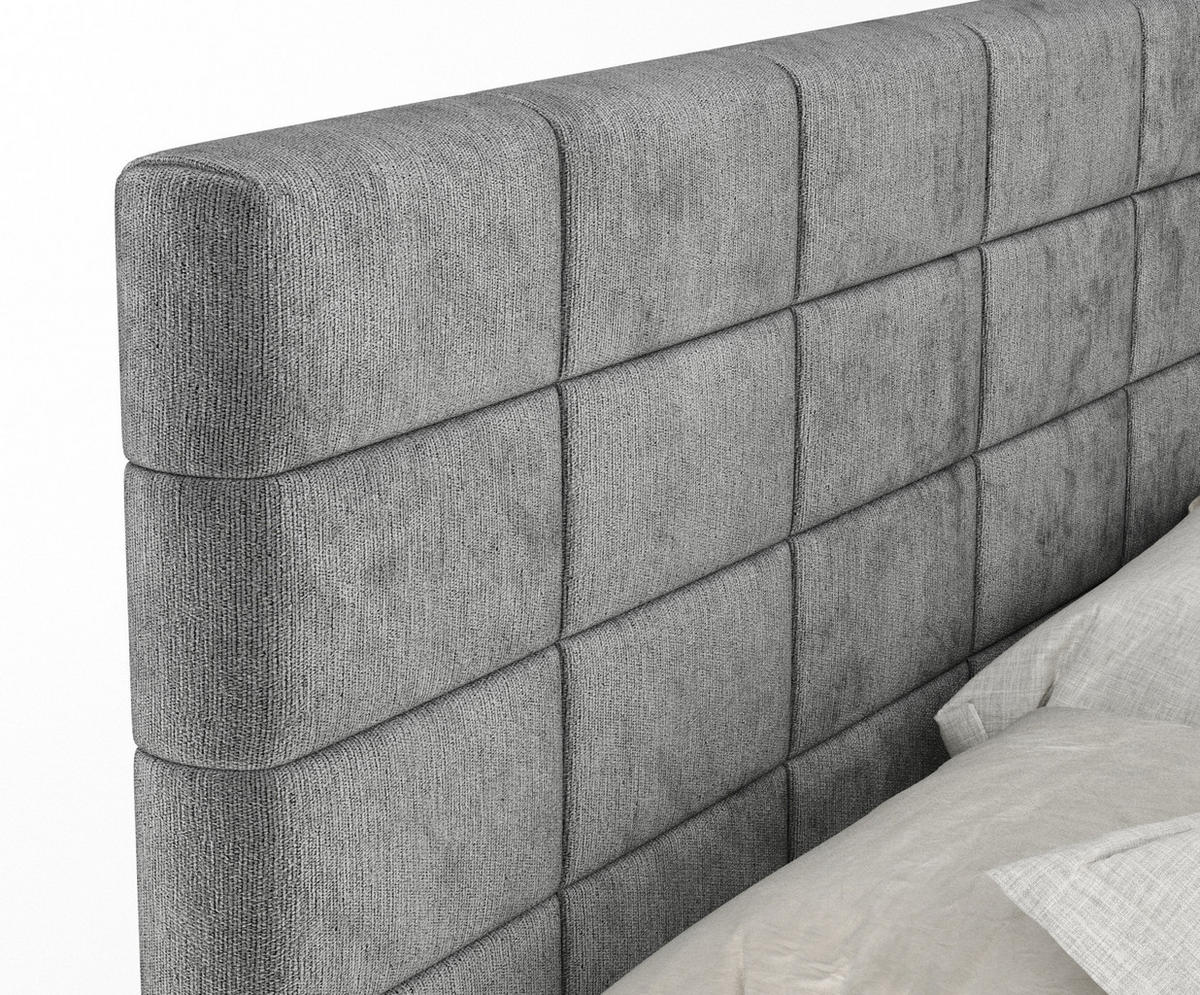 BOXSPRINGBETT Ava Grau 200/200 cm - Schwarz/Grau, Holz/Holzwerkstoff (200/200cm) - Maison de Reve