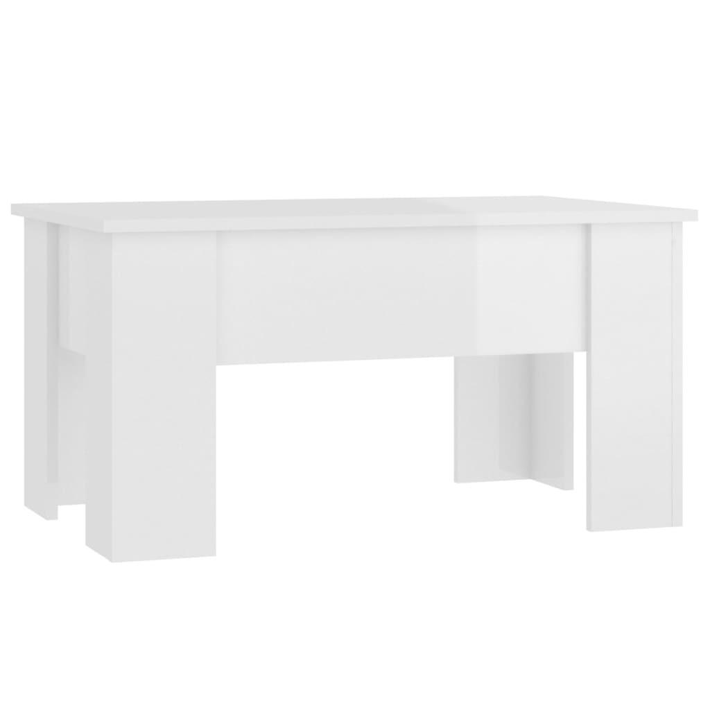 COUCHTISCH Hochglanz-Weiß 79x49x41 cm Holzwerkstoff - Weiß, Holzwerkstoff (79/49/41cm) - furnicato