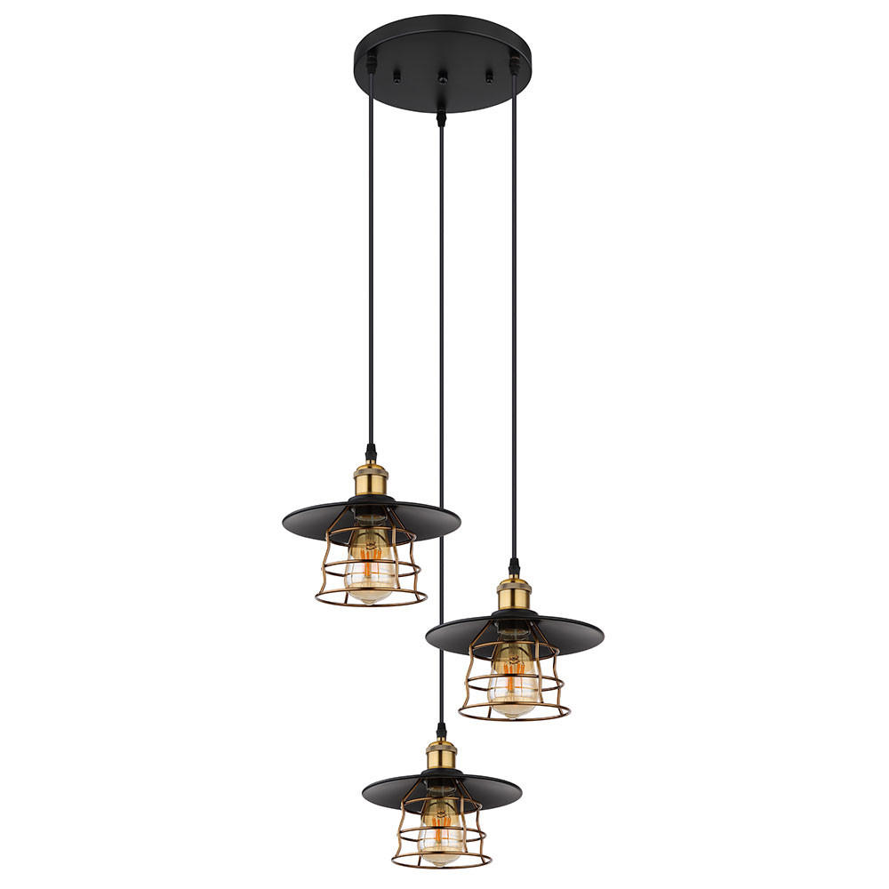 HÄNGELEUCHTE VIEJO Metall Schwarz Gitter - Schwarz, Metall (33/33/150cm) - Globo Lighting
