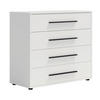 KOMMODE Modena 100 cm in Weiß mit Schubladen - Schwarz/Weiß, Holzwerkstoff/Kunststoff (100/87/40cm) - Ravio