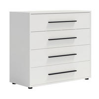 KOMMODE Modena 100 cm in Weiß mit Schubladen - Schwarz/Weiß, Holzwerkstoff/Kunststoff (100/87/40cm) - Ravio