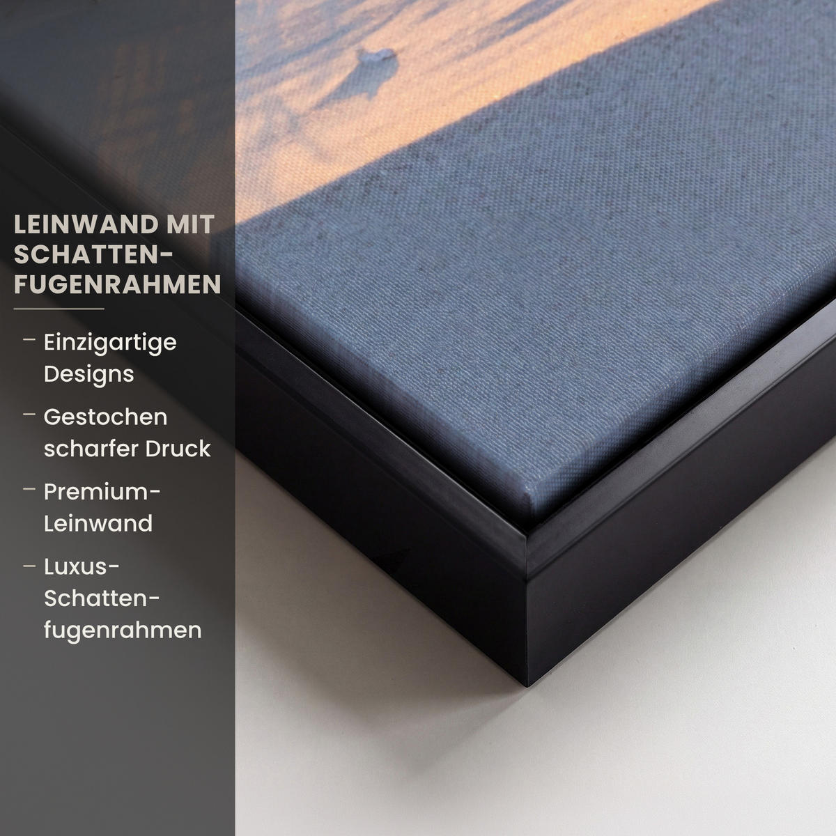 LEINWAND Bilder mit Rahmen - Strand - Sonne - Düne - Gras - Sand - Horizont - 40x60 - Hellblau, Textil (40/60cm) - MuchoWow