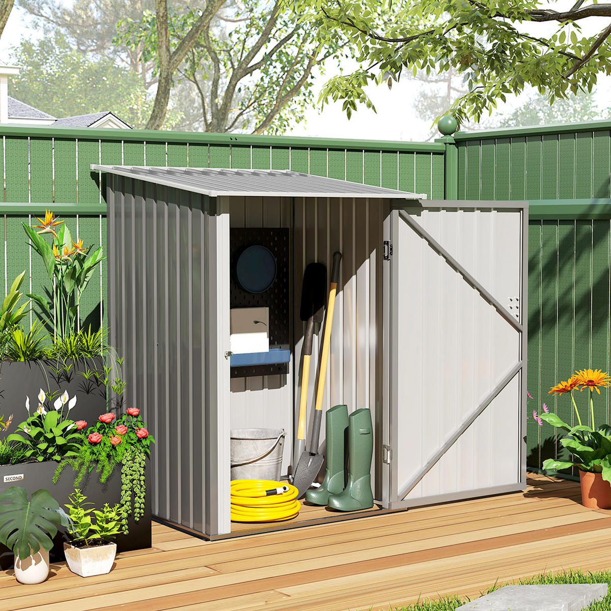 GARTENHAUS Grau 100.0/103.0/160.0cm - Grau, Metall (103/160/100cm)