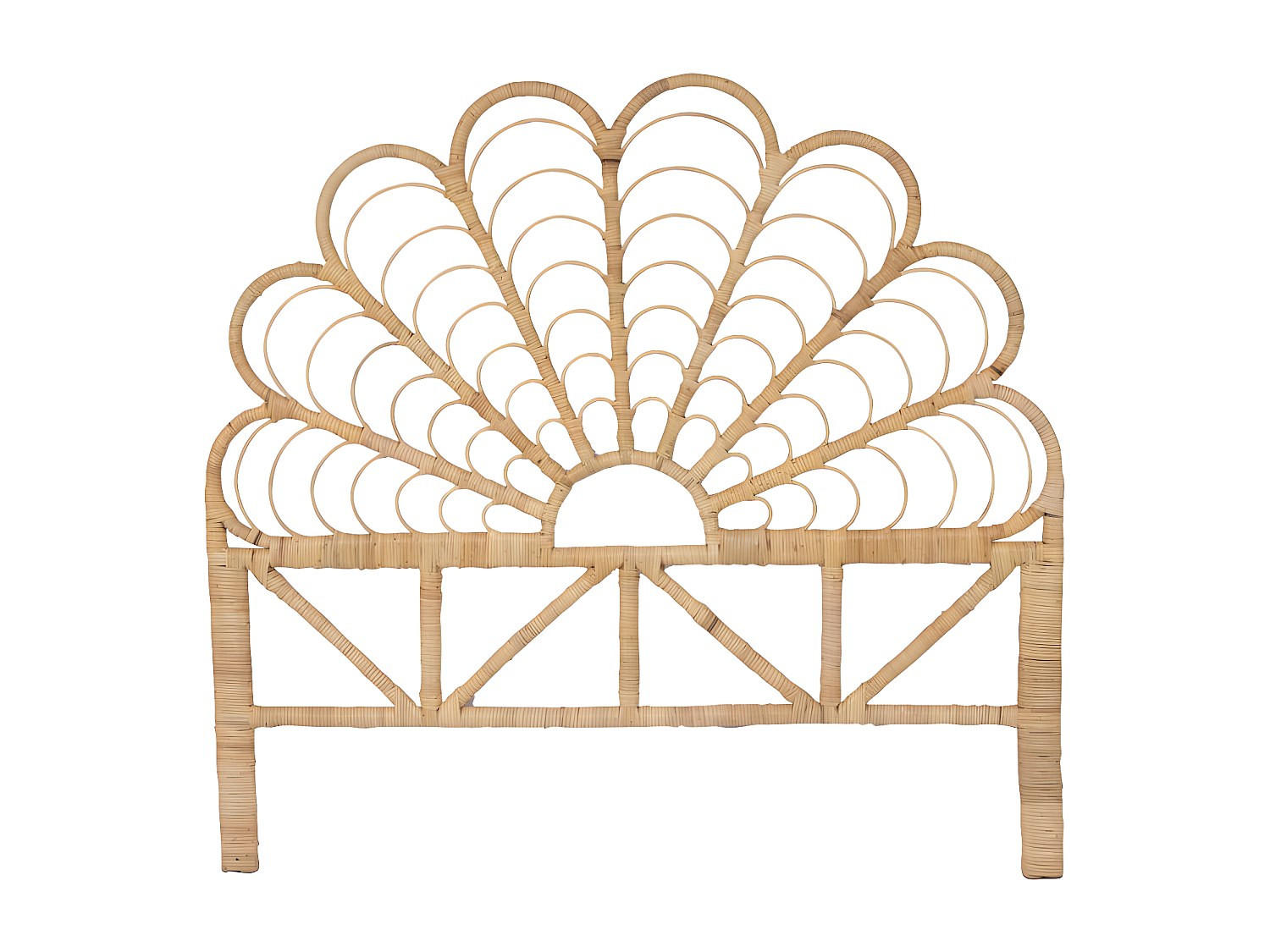 BETTKOPFTEIL - Rattan - 140 cm - Naturfarben - FLOSIA - Naturfarben, Holzwerkstoff (145/135/4cm) - Vente-Unique