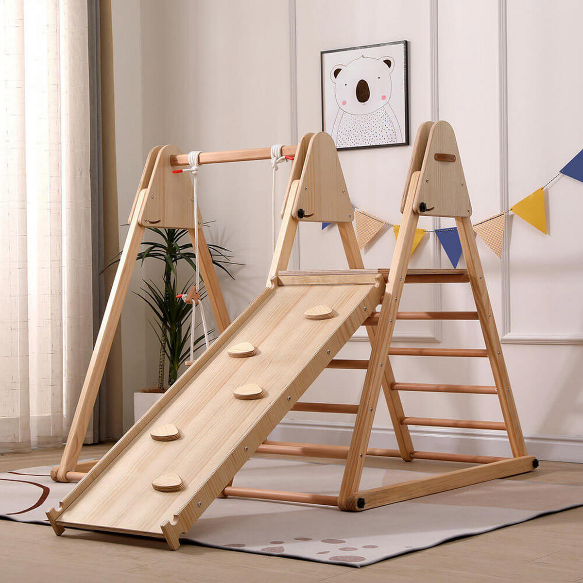 KLETTERGERÜST IDA - Naturfarben, Holz (112/17/182cm) - Home Deluxe