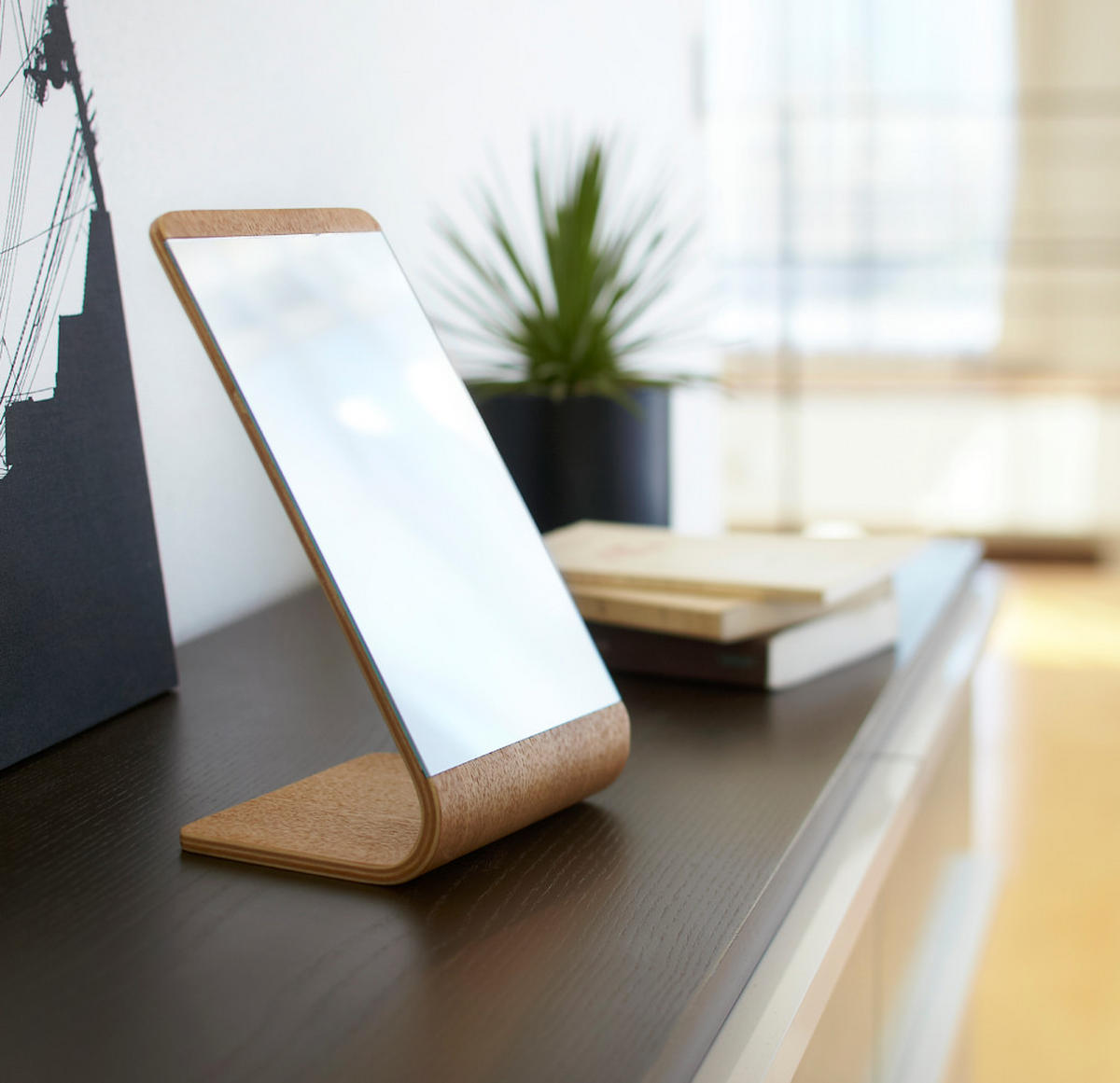 SCHMINKSPIEGEL 7363 Braun Holz 23,3 x 13 x 12 cm - Braun, Holz (13/23.3/12cm) - Yamazaki