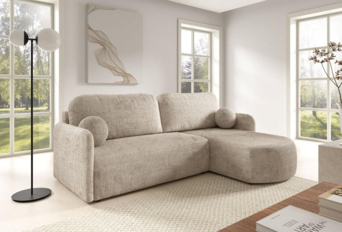 ECKSOFA Beige BONO Mit Schlaffunktion Bezogen Mit Cremona Stoff - Beige, Textil (212/160cm) - Sepro Meble