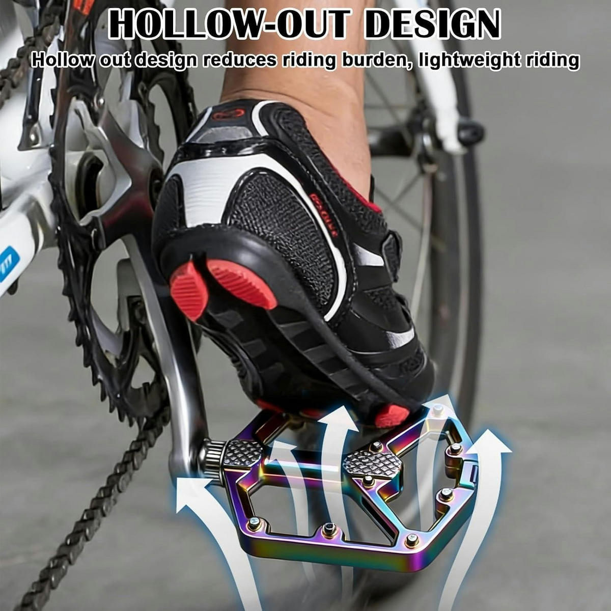 FAHRRADPEDALE Aluminium MTB Bunt rutschfest 9/16 Zoll - Multicolor, Metall (10/1.5/12.5cm)
