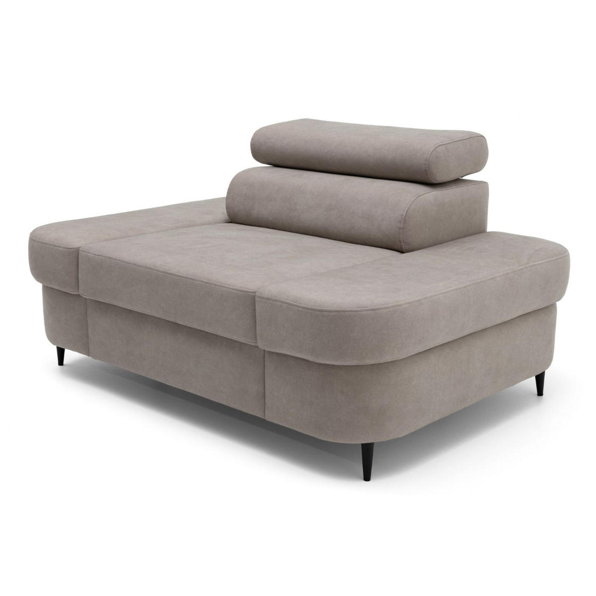 SESSEL PRIAM mit verstellbare Kopfstütze Velours Beige - Beige/Schwarz, Holz/Textil (145/97/105cm) - Muffo