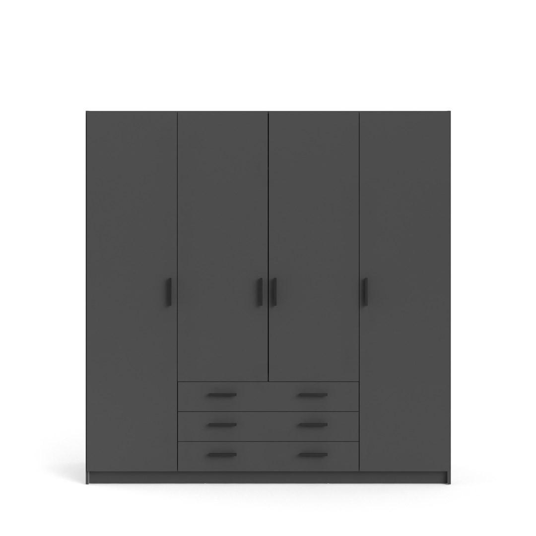 KLEIDERSCHRANK Grau - Grau, Holzwerkstoff (196/201/50cm) - ebuy24
