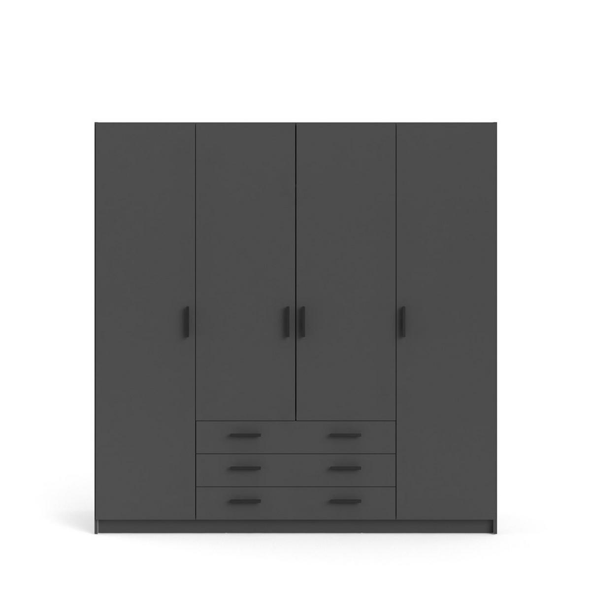 KLEIDERSCHRANK Grau - Grau, Holzwerkstoff (196/201/50cm) - ebuy24