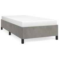 BETTGESTELL Ohne Matratze Hellgrau 90/200 Cm Samt - Grau, Textil (90/200cm) - vidaXL