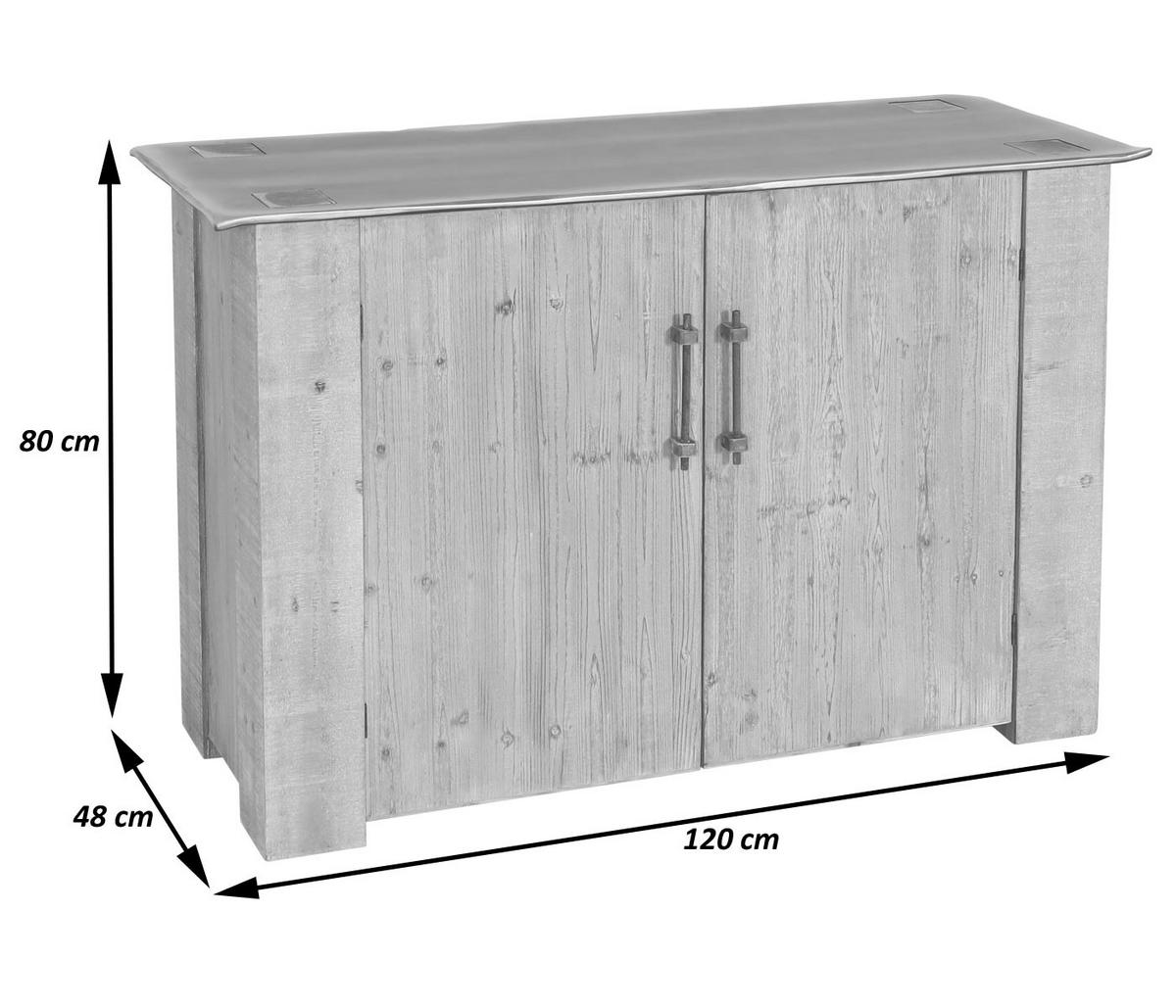 SIDEBOARD Braun - Braun, Holz (120/80/48cm) - MCW
