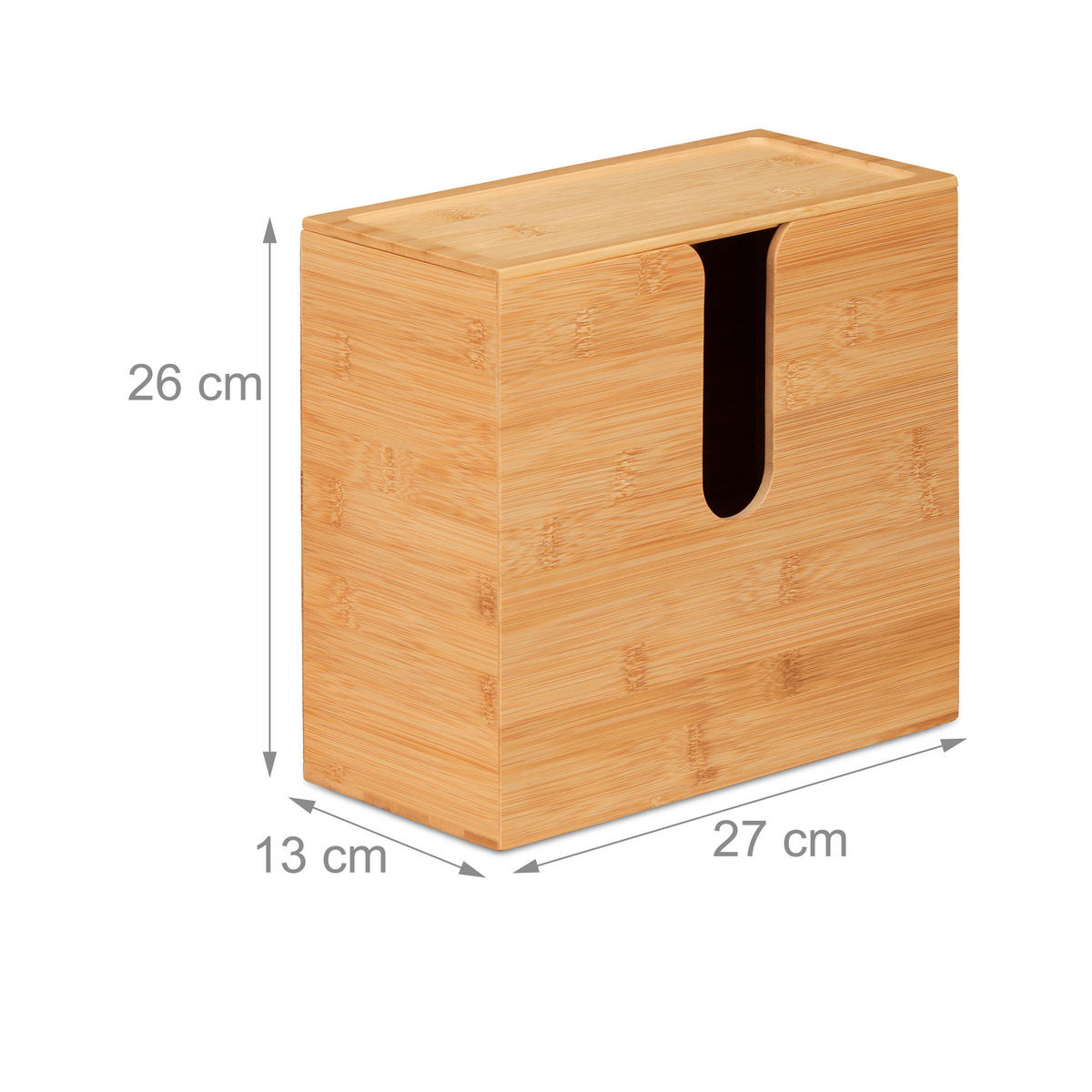 PAPIERHANDTUCHSPENDER - Hellbraun, Holz (27/26/13cm) - Relaxdays