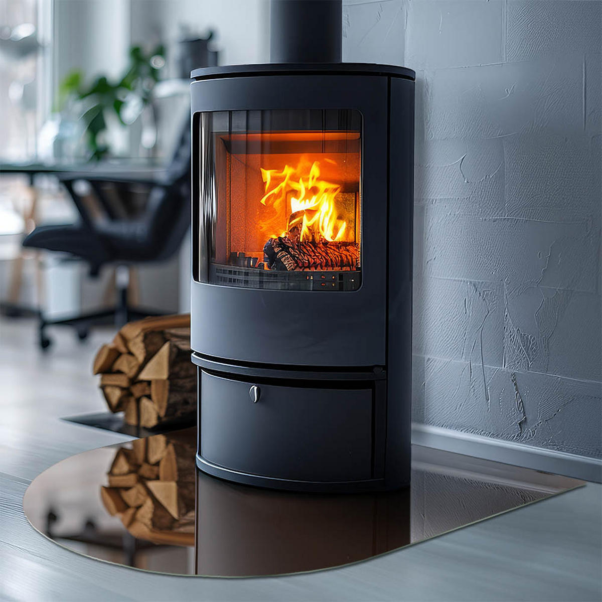 GLASPLATTE für Kamin 80x70 cm Braun - Braun, Glas (80/70/0.4cm) - ArtPrintCave