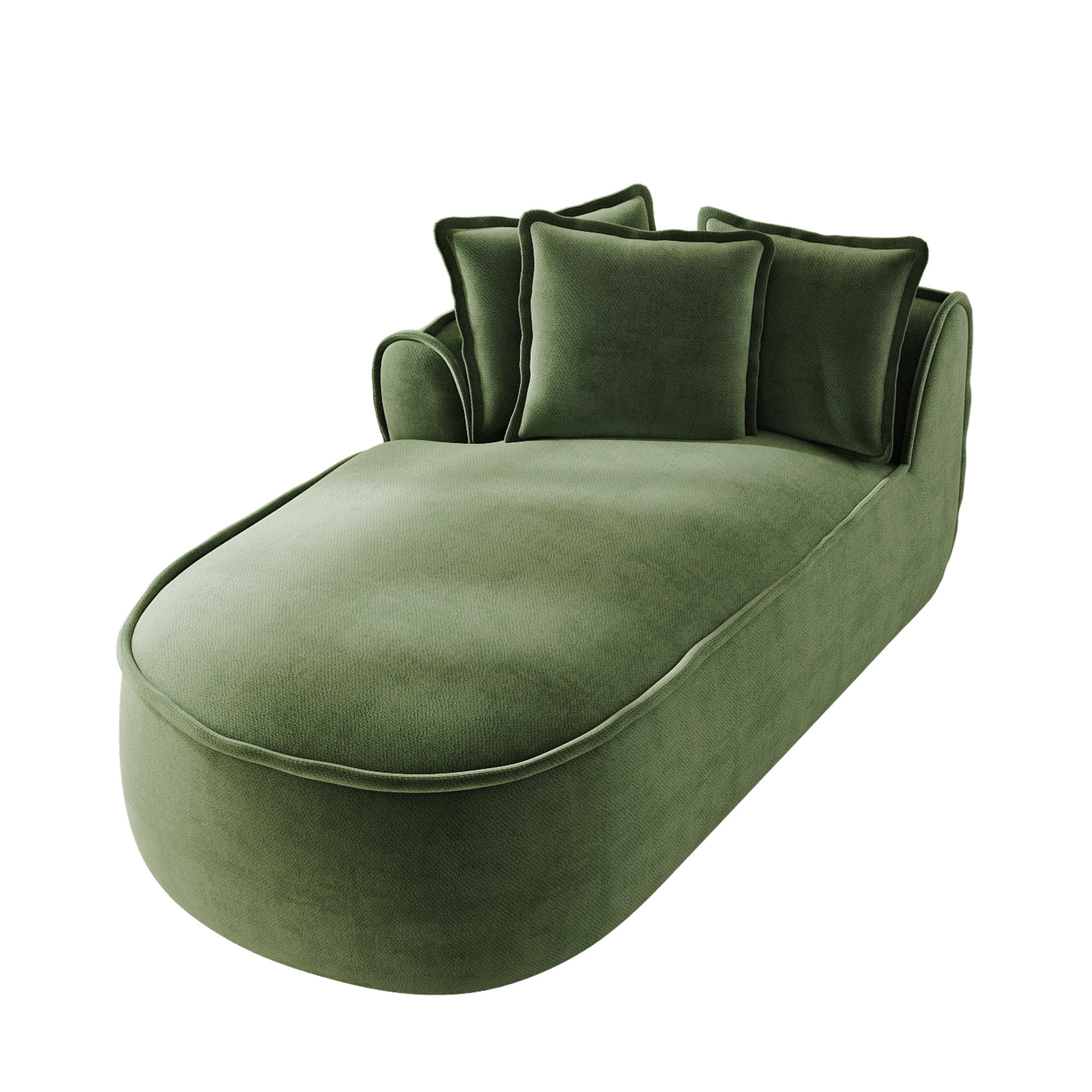RÉCAMIERE linke Chaiselongue mit Kissen, DE-42643, Grün - Grün, Textil (164/67/92cm) - ComfortXL