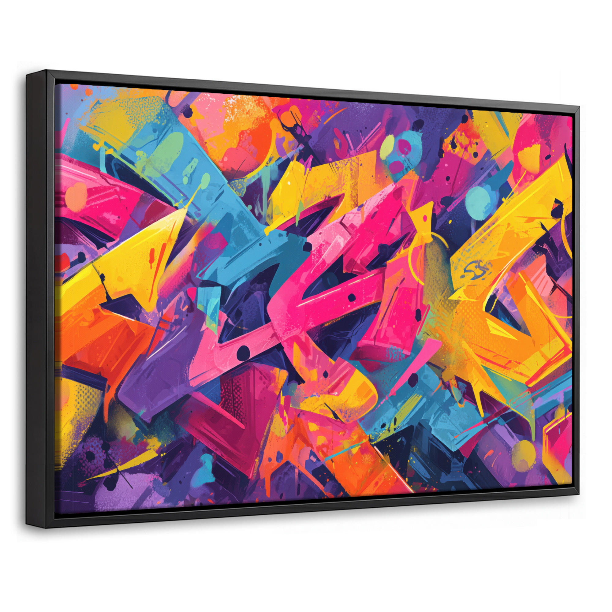 LEINWAND Bilder mit Rahmen - Abstrakt - Formen - Farbenfroh - 30x20 - Magenta, Textil (30/20cm) - MuchoWow