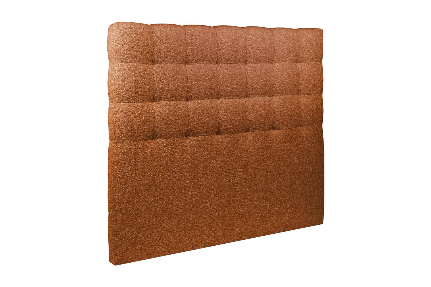 KOPFTEIL gepolstert - Gesteppt – Terrakotta-Bouclé-Stoff - 200 cm - Beige/Terracotta, Holz (200/120/10cm) - Sommeil de Plomb