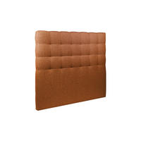 KOPFTEIL gepolstert - Gesteppt – Terrakotta-Bouclé-Stoff - 180 cm - Beige/Terra cotta, Holz (180/120/10cm) - Sommeil de Plomb
